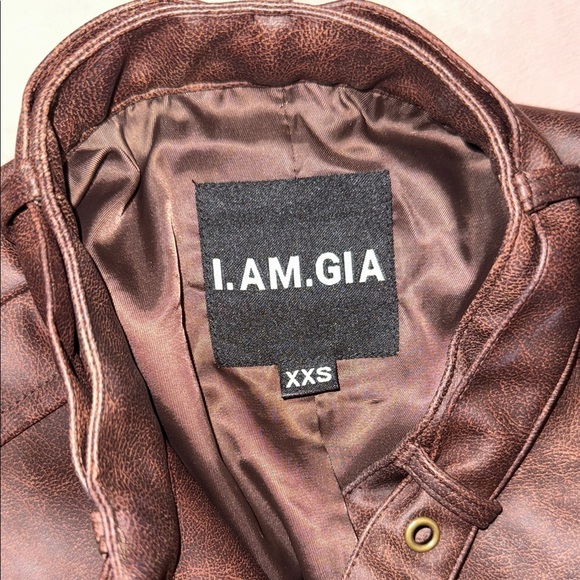 I.AM.GIA AROX JACKET Dark Brown faux leather Jacket size XXS SOLD OUT IN STORES - Picture 7 of 17